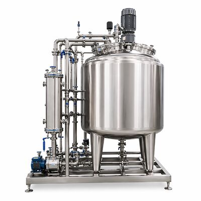 बायोफार्म समाधान तैयार करने की प्रणाली 1000L SS316L कंटेनर के साथ (GMP मानक, टच स्क्रीन नियंत्रण)
